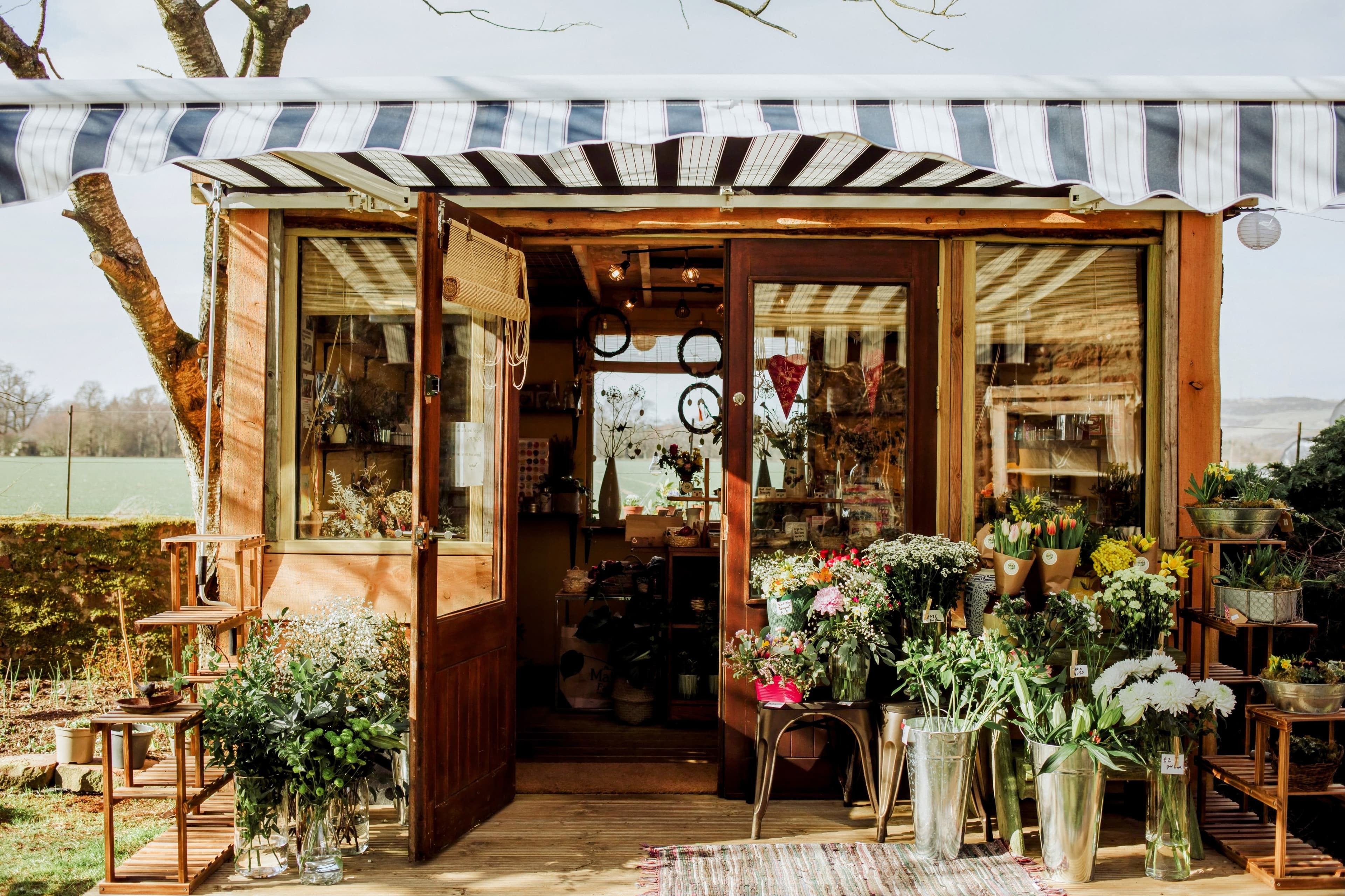 A front facing picture of the flowers and gift shop storefront.